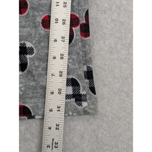 Mickey Mouse Disney Womans Pajama XL Pants Gray Plaid Fleece Lounge Pull On - Picture 4 of 8